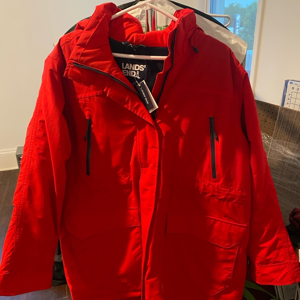 Land and squall medium weight waterproof coat, petite large